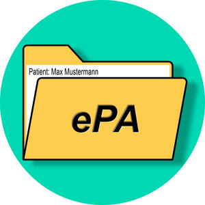 ePA elektronische Patientenakte im grünen Kreis